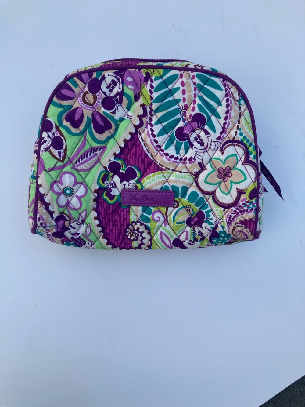 Disney Mickey & Minnie Vera Bradley Purple, Teal & Green Floral Cosmetic Case